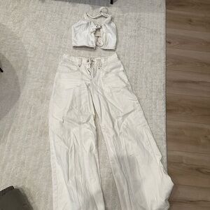 Garage White Wide-Leg Jeans for Women